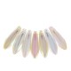 Czech Glass Daggers beads 5x16mm Crystal yellow rainbow